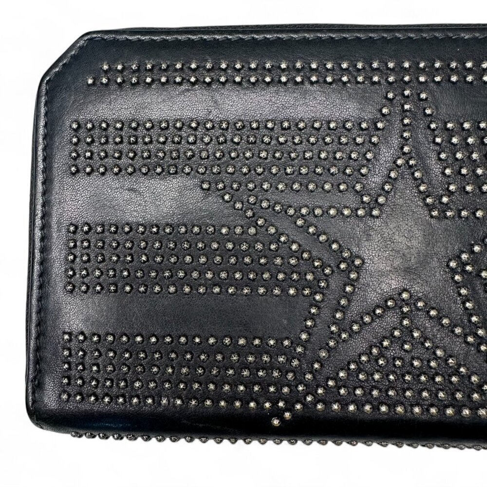 Women's Jimmy Choo Black Leather Wallet - Star Patterned Mini Studs - Picture 13 of 16